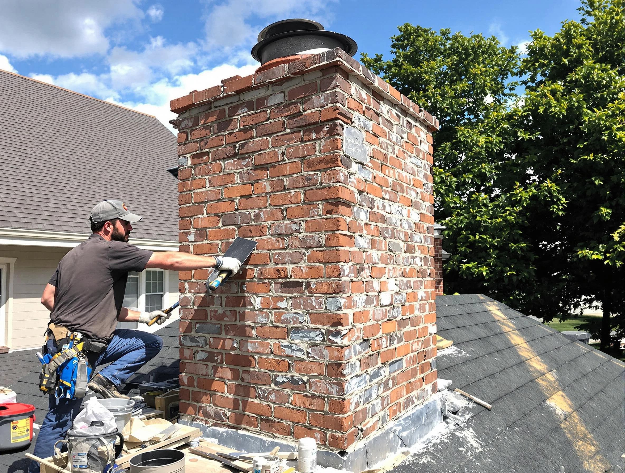 Completed chimney rebuild by Hueytown Chimney Sweep in Hueytown, AL