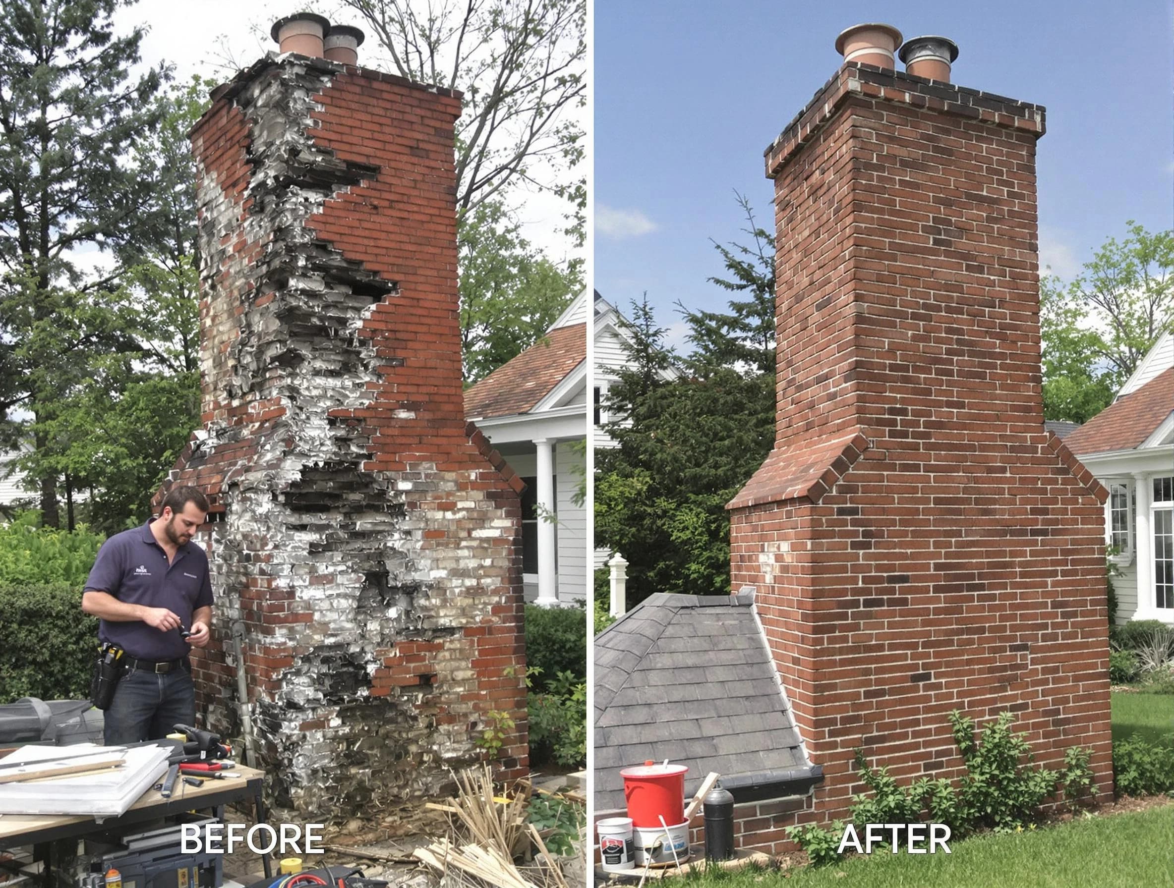 Hueytown Chimney Sweep performing a full chimney restoration in Hueytown, AL