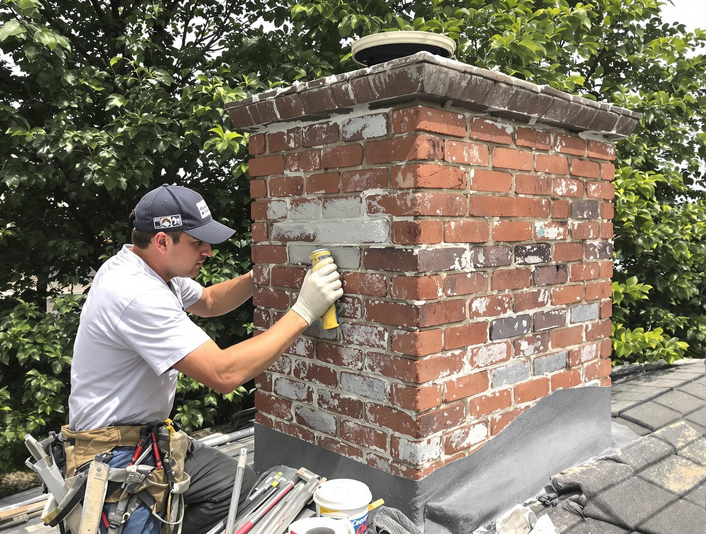 Hueytown Chimney Sweep restoring an aging chimney in Hueytown, AL
