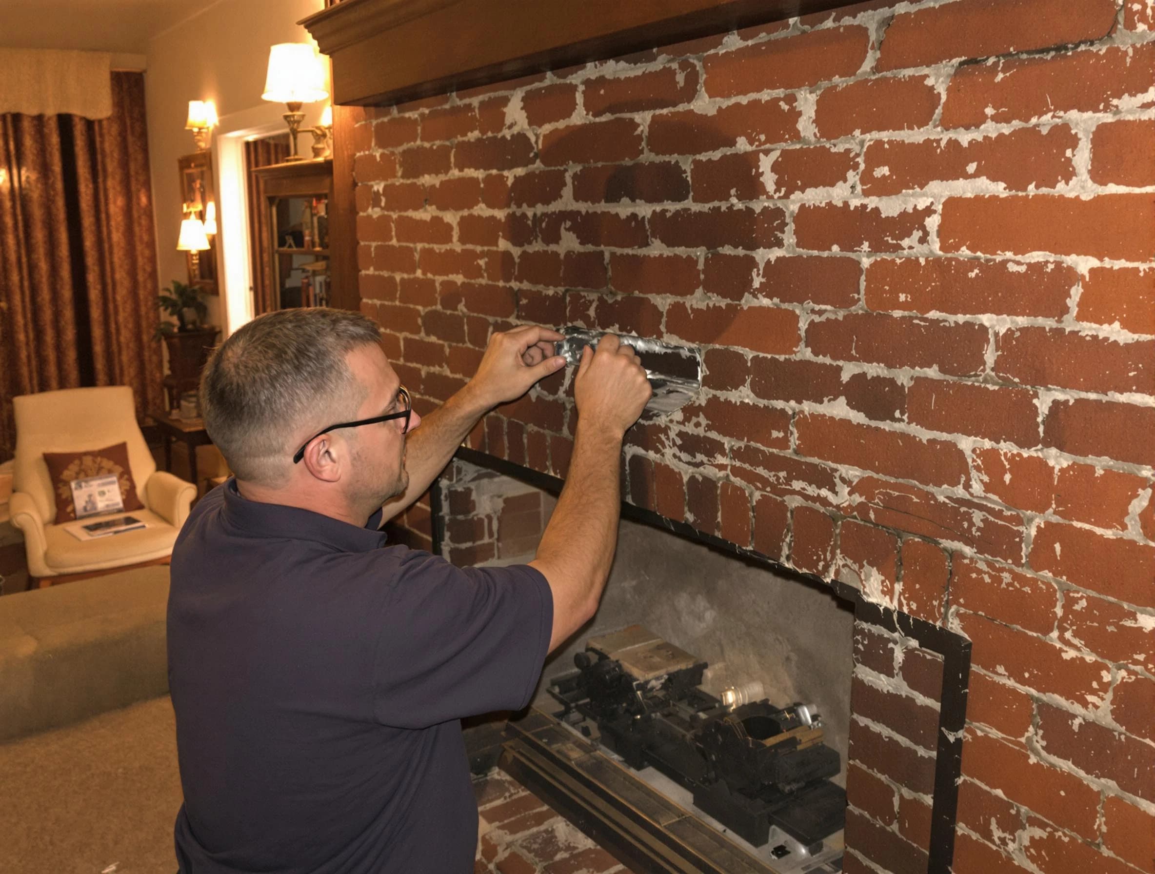 Hueytown Chimney Sweep expert fixing a fireplace in Hueytown, AL