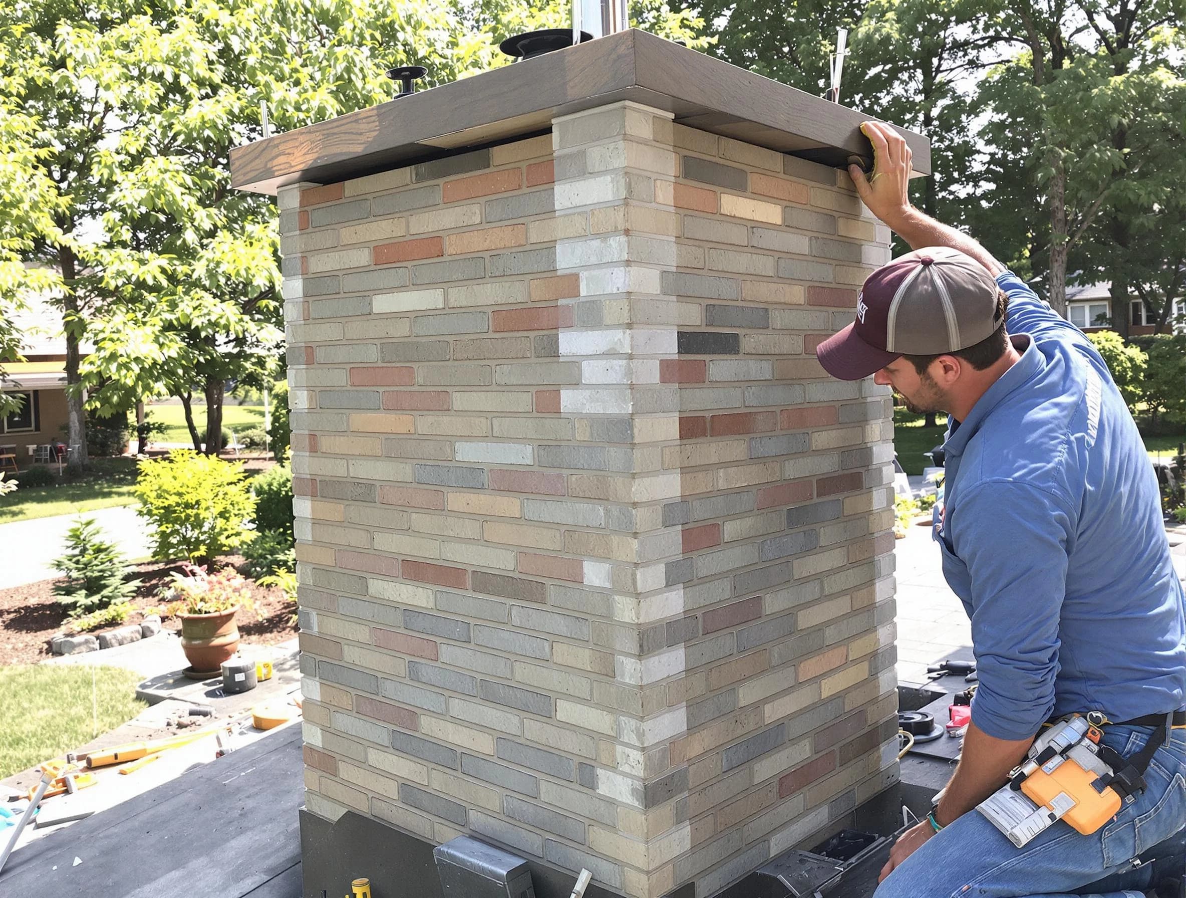 Hueytown Chimney Sweep completing a modern chimney remodel in Hueytown, AL